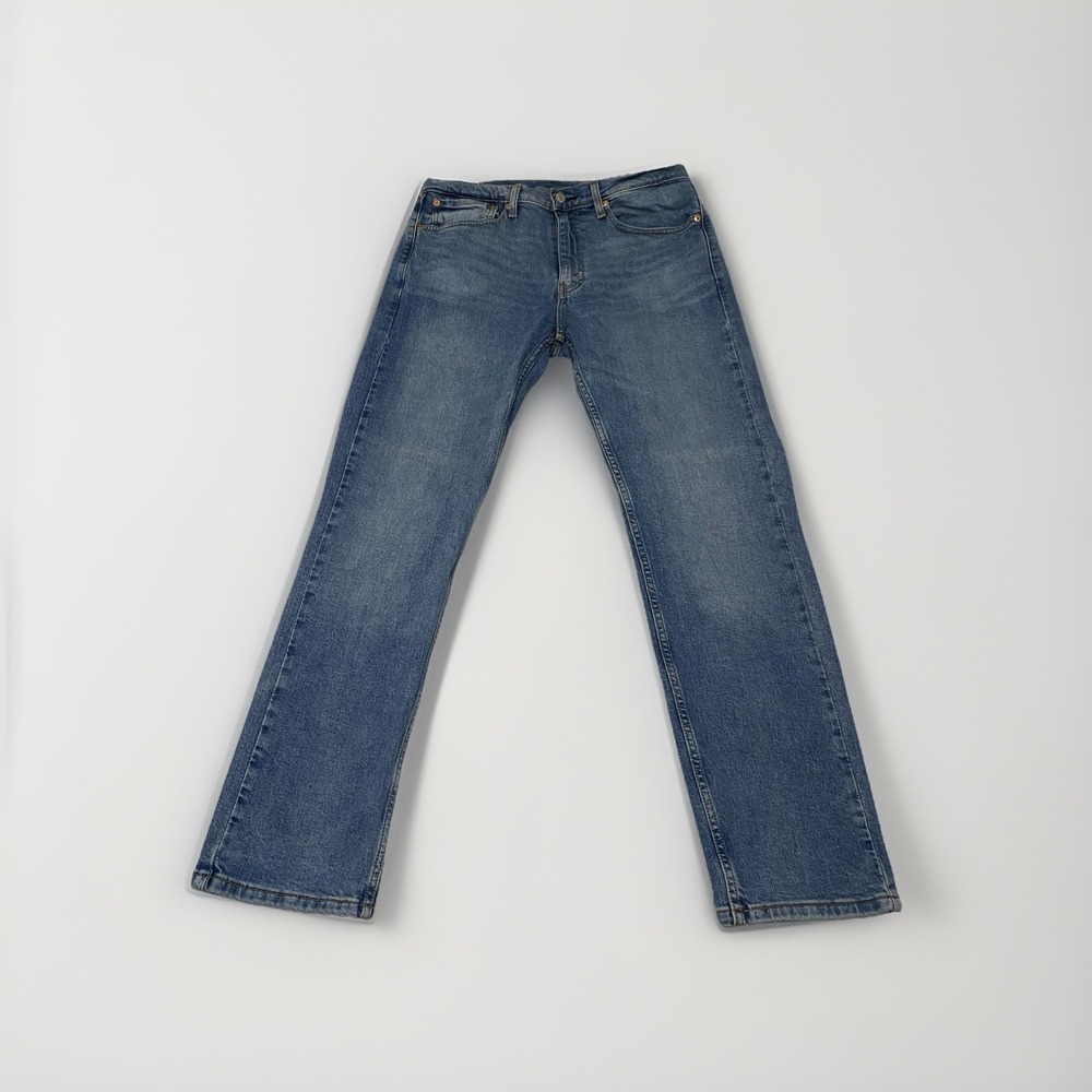 Levi's 505 Men's 34x32 Blue Denim Jeans Regular Straight Leg Mid Rise 5-Pocket